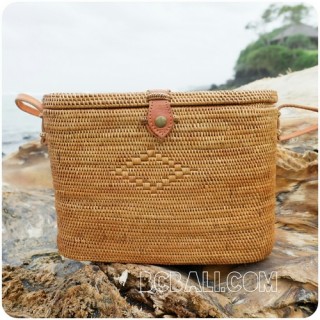 handmade straw ata handbag bucket women natural fashion